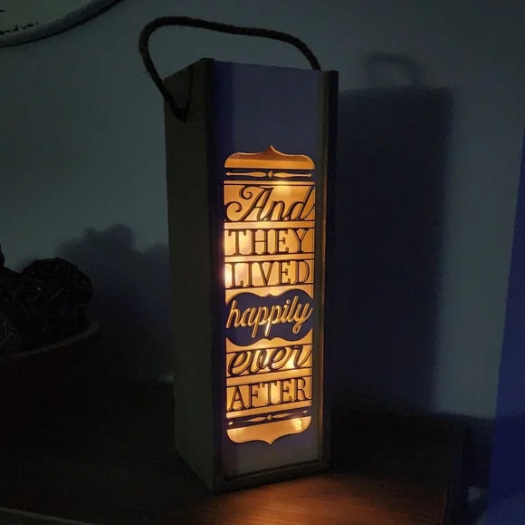 Decorative Wedding Wine Bottle Box – Demdaco Wooden Lanern Keepsake marriage💍🍷 - Picture 15 of 16